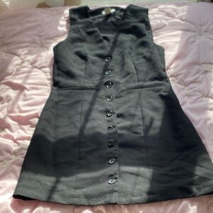H&M Black Button-Down Sleeveless Dress
